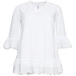 Weiße Sheego Tunika-Blusen durchsichtig aus Baumwolle für Damen Größe XL Große Größen 