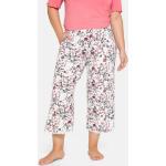 Offwhitefarbene Blumenmuster Sheego Nachhaltige Pyjamahosen kurz aus Spitze für Damen Größe M Große Größen 
