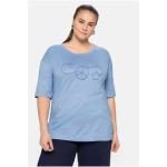 Reduzierte Blaue Melierte Sheego Jerseyshirts aus Jersey für Damen Größe XL Große Größen 