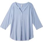 Blaue Rundhals-Ausschnitt Blusenshirts & Schlusen aus Viskose für Damen Größe 3 XL Große Größen 