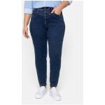 Reduzierte Dunkelblaue Sheego Denim Stretch-Jeans mit Reißverschluss aus Denim für Damen Größe 3 XL Große Größen 