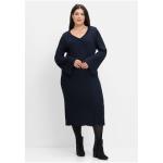 Mitternachtsblaue Sheego V-Ausschnitt Wickelkleider aus Jersey für Damen Größe 3 XL Große Größen 