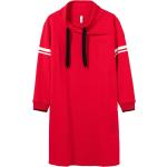 Rote Gestreifte Nachhaltige Sweatkleider aus Baumwolle für Damen Größe XXL Große Größen 