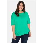 Reduzierte Grüne Sheego U-Boot-Ausschnitt T-Shirts aus Jersey für Damen Größe 3 XL Große Größen 