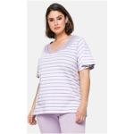 Reduzierte Lavendelfarbene Gestreifte Sheego T-Shirts aus Jersey für Damen Größe 3 XL Große Größen 
