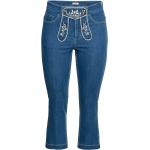 Blaue Bestickte Nachhaltige Jeans mit Stickerei mit Reißverschluss aus Baumwollmischung Übergrößen Große Größen 