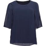 Marineblaue Elegante 3/4-ärmelige Sheego Tunika-Blusen aus Jersey für Damen Größe XXL Große Größen 