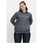 Reduzierte Mitternachtsblaue Melierte Langärmelige Sheego Tunika-Blusen für Damen Größe 3 XL Große Größen 