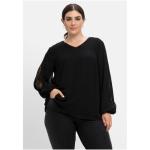 Schwarze Sheego V-Ausschnitt Tunika-Blusen durchsichtig für Damen Größe 3 XL Große Größen 