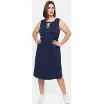 Marineblaue Unifarbene Casual Ärmellose Sheego Rundhals-Ausschnitt Sommerkleider aus Baumwolle für Damen Größe 3 XL Große Größen 
