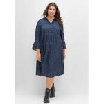 Mitternachtsblaue 3/4-ärmelige Sheego Nachhaltige Rundhals-Ausschnitt Sommerkleider aus Viskose für Damen Größe 3 XL Große Größen 