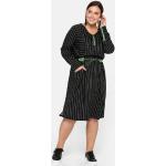 Schwarze Langärmelige Sheego V-Ausschnitt Sommerkleider aus Viskose für Damen Größe 3 XL Große Größen 