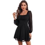 Schwarze Business Langärmelige SheIn Mini Minikleider & kurze Kleider für Damen Größe M für Partys 