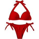 Rote SheIn Neckholder-Bikinis für Damen Größe L 2-teilig 