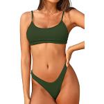Reduzierte Armeegrüne Sexy Bandeau Bikinitops gepolstert für Damen Größe XL 2-teilig für den für den Sommer 