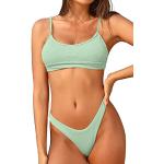 Hellgrüne Sexy Bandeau Bikinitops gepolstert für Damen Größe S 2-teilig für den für den Sommer 