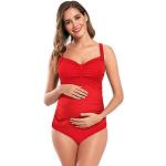 Rote Bandeau Badeanzüge für Damen Größe M Große Größen 1-teilig 