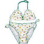 Grüne Animal-Print Triangel Bikinis für Kinder für Mädchen 2-teilig für den für den Sommer 