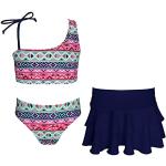 Marineblaue Sportliche Bikini Röcke für Kinder & Kinderbaderöcke für Mädchen 3-teilig für den für den Sommer 