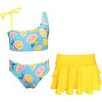 Gelbe Sportliche Triangel Bikinis für Kinder für Mädchen 3-teilig für den für den Sommer 