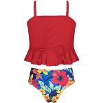 Rote Bandeau Bikinis für Kinder mit Rüschen für Mädchen 2-teilig 