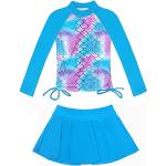 Himmelblaue Bikini Röcke für Kinder & Kinderbaderöcke für Mädchen 2-teilig für den für den Sommer 