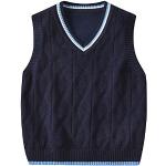 Marineblaue Ärmellose V-Ausschnitt Kindersweatshirts für Jungen Größe 140 