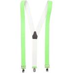 Neongrüne Clip-Hosenträger aus Denim für Damen Einheitsgröße 