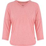 Reduzierte Pinke Langärmelige Sherpa V-Ausschnitt V-Shirts für Damen Größe XL 