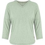 Reduzierte Grüne Langärmelige Sherpa V-Ausschnitt V-Shirts für Damen Größe XS 