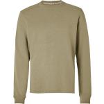 Reduzierte Olivgrüne Sherpa Herrensweatshirts ohne Verschluss aus Baumwollmischung Größe S 