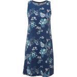 Blaue Blumenmuster Elegante Sherpa Bio Stretchkleider für Damen Größe S 