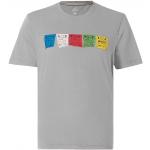Graue Langärmelige Sherpa Tarcho T-Shirts aus Baumwolle für Herren Größe M 