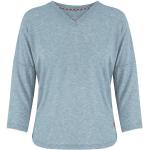 Reduzierte Graue Langärmelige Sherpa V-Ausschnitt V-Shirts aus Polyester für Damen Größe S für den für den Sommer 