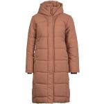 Reduzierte Braune Sherpa Damenmäntel aus Polyester mit Kapuze Größe M für den für den Winter 