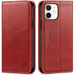 Reduzierte Rote Retro Shieldon iPhone 12 Hüllen 2020 Art: Flip Cases mit Bildern aus Leder mini 