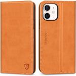 Reduzierte Braune Elegante Shieldon iPhone 12 Pro Hüllen 2020 Art: Flip Cases mit Bildern aus Rindsleder mit Ständer mini 
