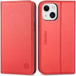 Rote Elegante Shieldon iPhone 13 Mini Hüllen 2021 Art: Flip Cases mit Bildern aus Leder klappbar mini 