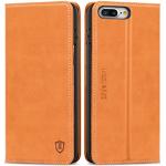 Braune Elegante Shieldon iPhone 7 Plus Hüllen Art: Flip Cases mit Bildern aus Rindsleder klappbar 