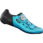 Blaue Shimano Rennradschuhe mit Klettverschluss aus Nylon leicht für Damen 