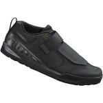 Schwarze Shimano MTB Schuhe mit Riemchen in Breitweite aus Kunstleder für Herren Größe 41 