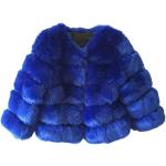 Royalblaue Elegante Maxi Damencardigans aus Pelz Größe L Große Größen für den für den Winter 