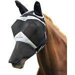 Shires Fliegenmaske mit Ohren und langem Nasenteil für Pferde, Netzstoff, schwarz