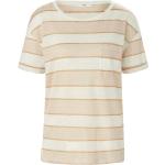 Reduzierte Sandfarbene Halblangärmelige Brax Feel Good Shirts mit Tasche aus Leinen maschinenwaschbar für Damen Größe L 