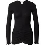 Reduzierte Schwarze Halblangärmelige rosemunde V-Ausschnitt T-Shirts aus Jersey enganliegend für Damen Größe S 
