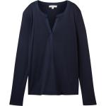 Reduzierte Marineblaue Langärmelige Tom Tailor Jerseyshirts aus Jersey für Damen Größe XS 