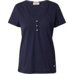 Reduzierte Marineblaue Melierte Mos Mosh V-Ausschnitt T-Shirts aus Jersey für Damen Größe L 