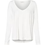 Reduzierte Cremefarbene Langärmelige Marc O'Polo Nachhaltige V-Ausschnitt V-Shirts aus Jersey für Damen Größe XXS Große Größen 