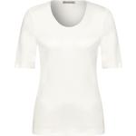 Offwhitefarbene Halblangärmelige Street One T-Shirts aus Jersey für Damen 