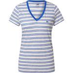 Reduzierte Royalblaue Bestickte LEE V-Ausschnitt T-Shirts aus Jersey für Damen Größe M 